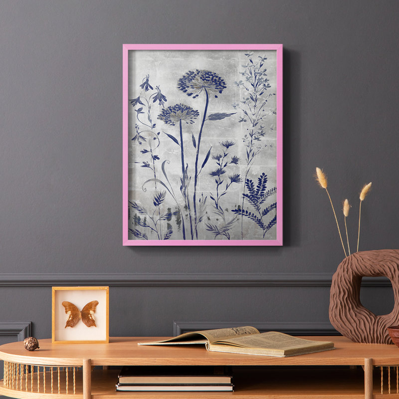 Impression encadrée Silver Botanicals II V30 - bois massif, Noir, H 28 po x l 22 po