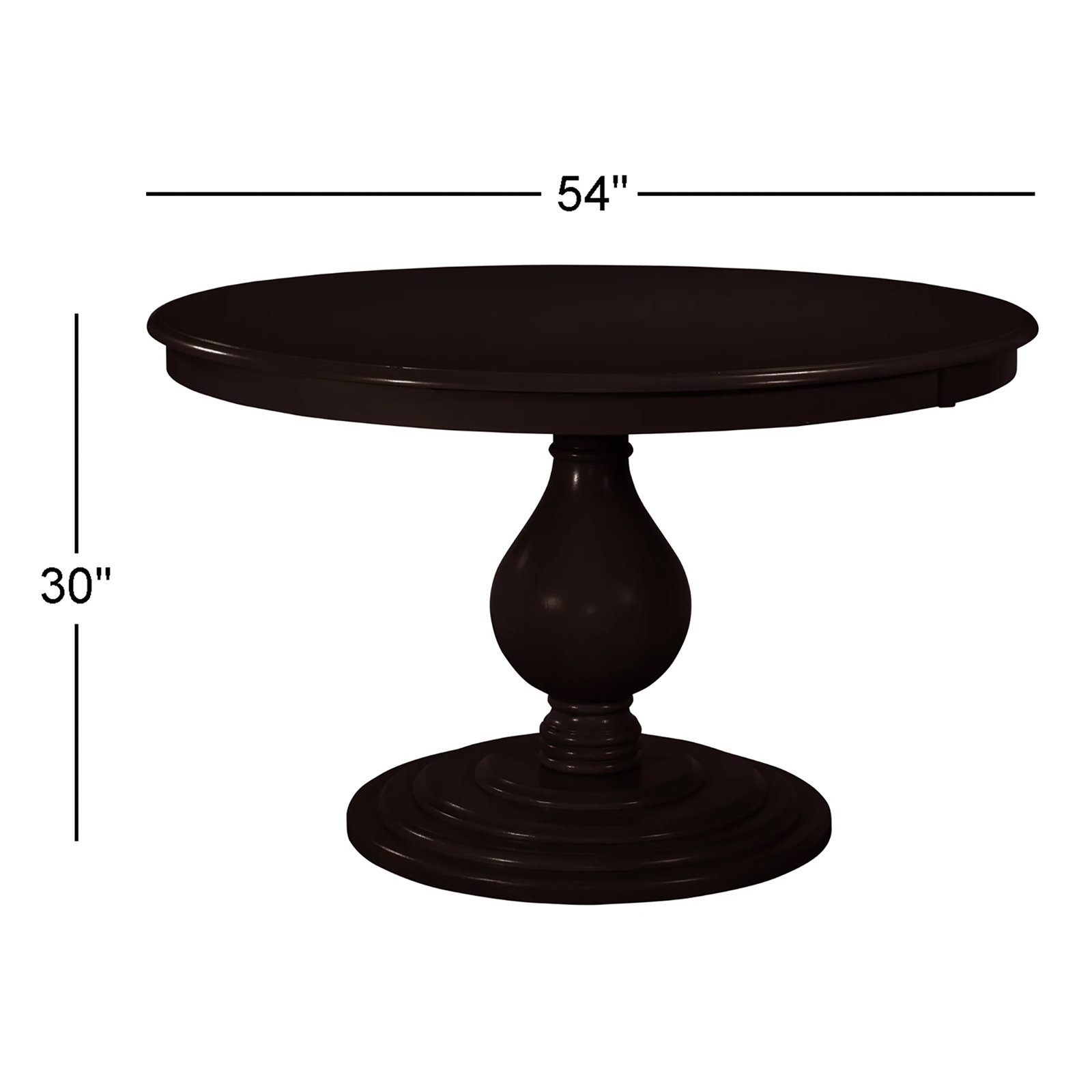 Kehoe Round Dining Table, 54" W x 54" L, Antique Black