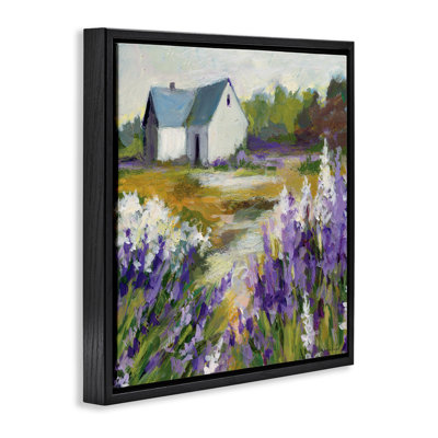 Art mural sur toile Lavender Field and Cottage Floater, design par Susan Winget