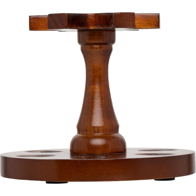 Round Pipe Stand, 6 Pipe Capacity, Dark Walnut