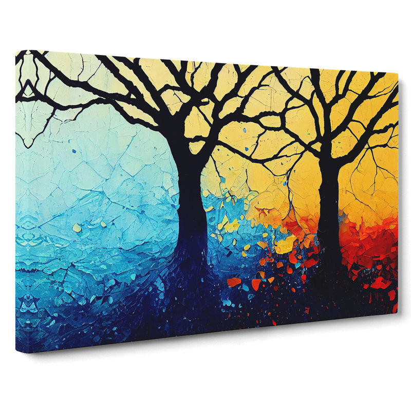 Colourful Trees Vol.1 Abstract - Wrapped Canvas, 35cm H x 50cm W x 3cm D