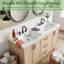 Meuble-lavabo double 59 po avec plateau en résine SMC et tiroirs divisés 59 po
