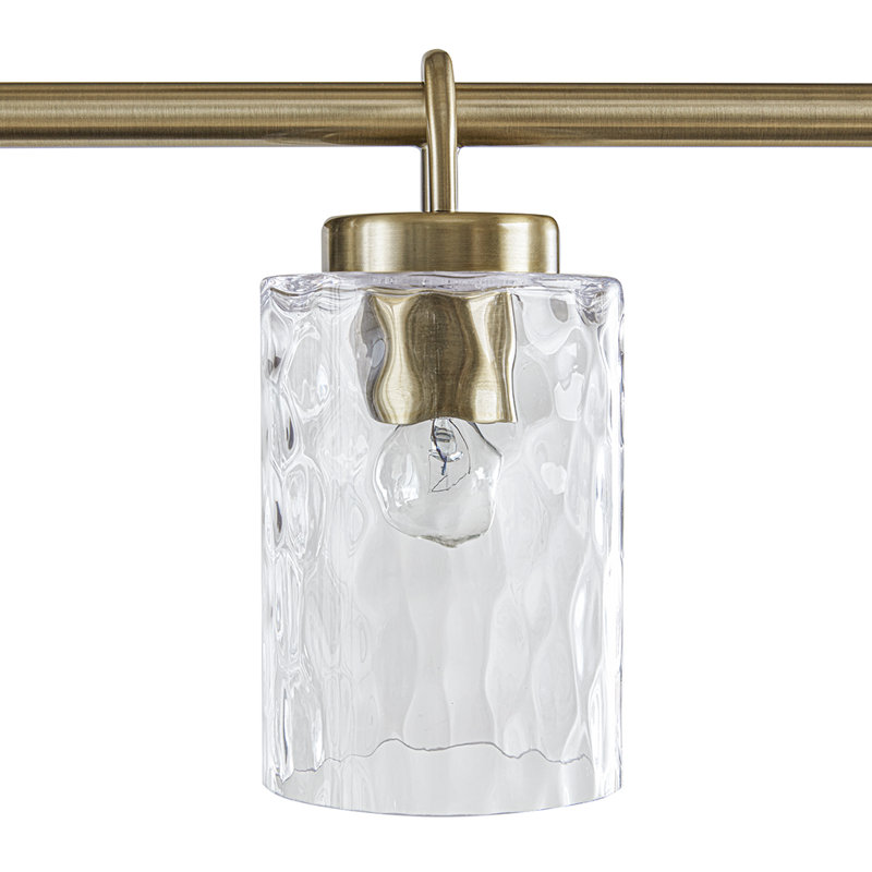 Curiana 5-Light Linear Chandelier With Textured Glass Shades