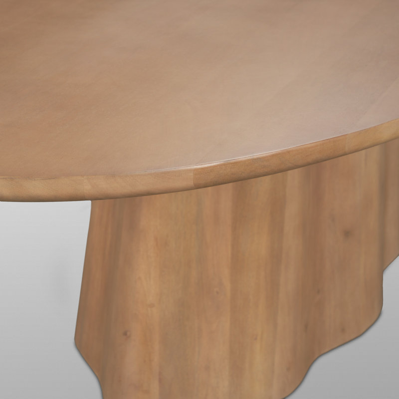 Jovani 94" Solid Dark Brown Mango Wood Oval Dining Table, Light Brown