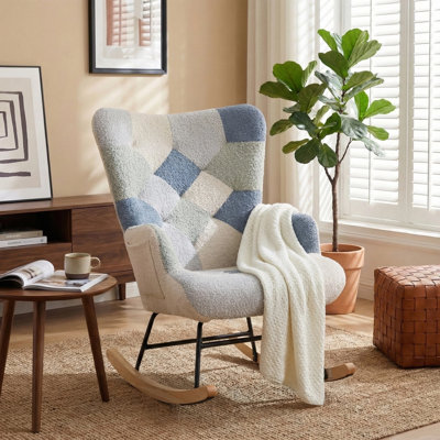 Chaise berçante Patchwork Teddy