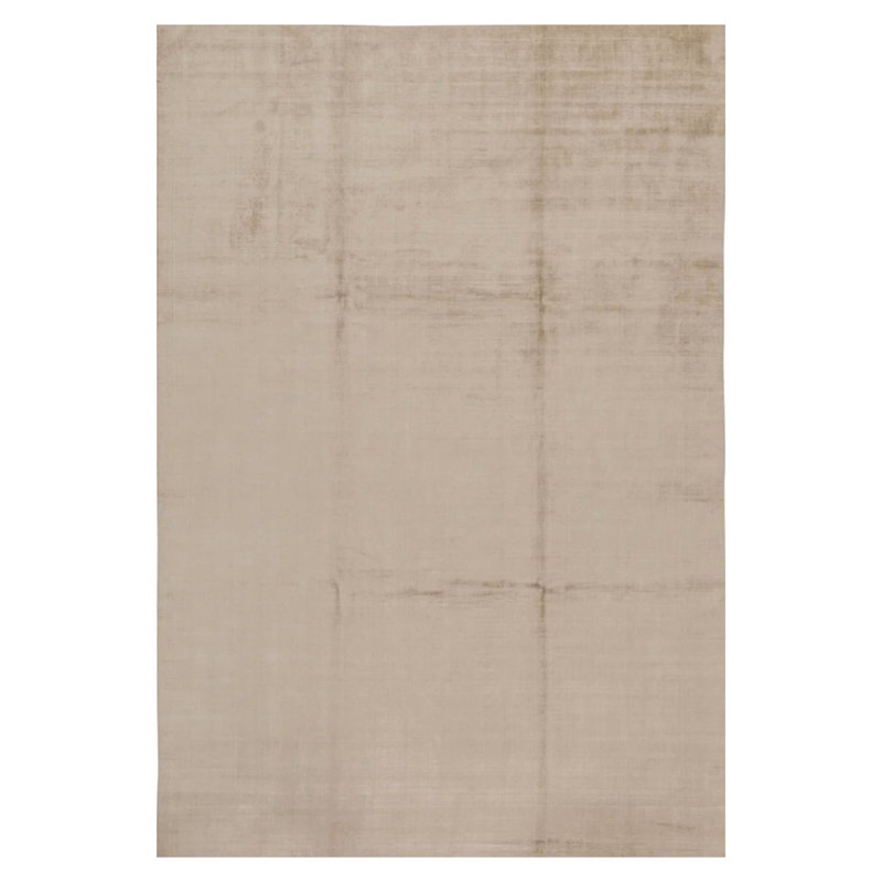 Tapis beige noué à la main de haute qualité, Rectangle 9 pi x 12 pi