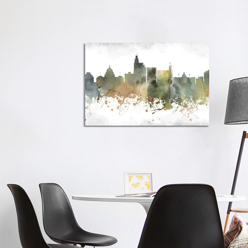 Jackson Mi Skyline by WallDecorAddict - Wrapped Canvas Gallery-Wrapped Canvas Giclée, 101.6 cm H x 66.04 cm W