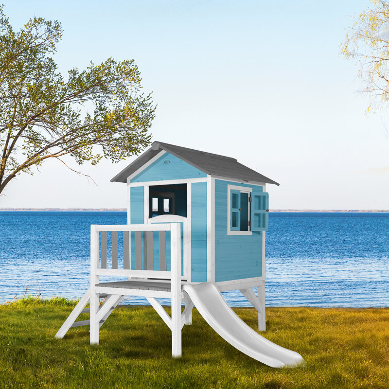AXI 261cm W x 167cm D Outdoor Hemlock Wood Luxury Playhouse, Blue
