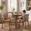 Chaise de salle à manger rembourrée de 20,1 po de largeur, fauteuil d'appoint à dossier haut, fauteuil sans accoudoirs avec pieds en bois massif pour salle à manger, meuble-lavabo de bureau, kaki, simple-1024457917-1023649125