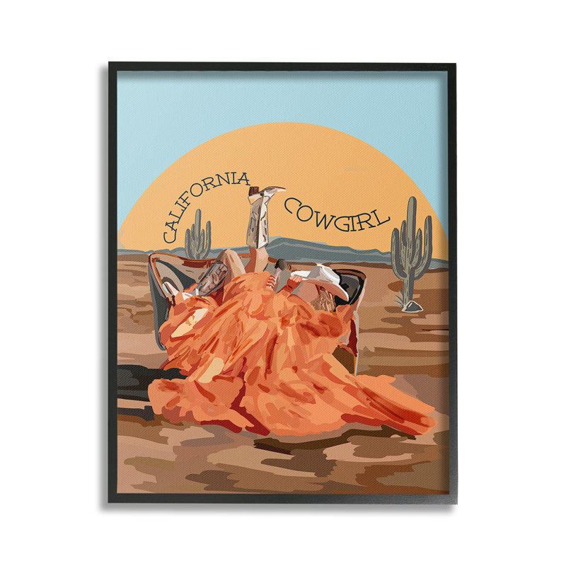 «California Cowgirl Landscape», art de la giclée par Amelia Noyes, Noir, H 20 po x l 16 po