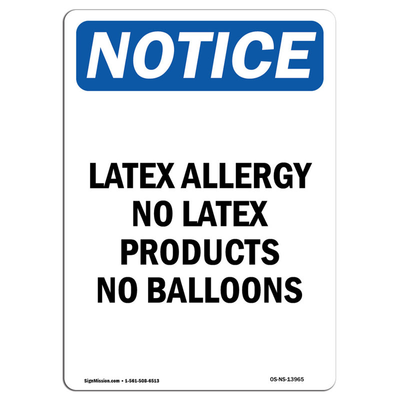 Enseigne de latex sans allergène