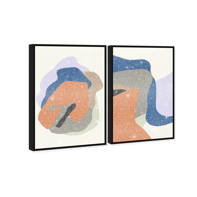 Together Set Set by Oliver Gal, 25"H x 37"W, Black Floater Frame
