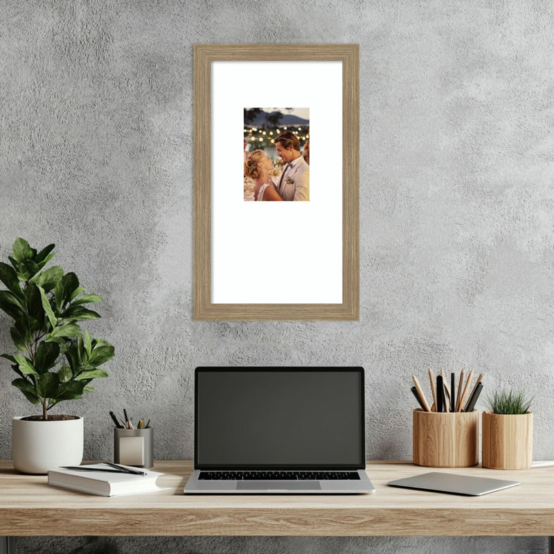 Cadre photo Woodgrain, Grain de bois rayé moka, 10 x 18 emmêlés à 5 x 7