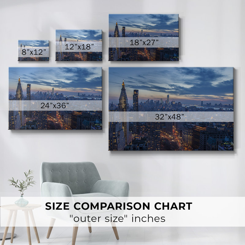 Toile tendue avec galerie Twilight City, H 12 po x l 18 po