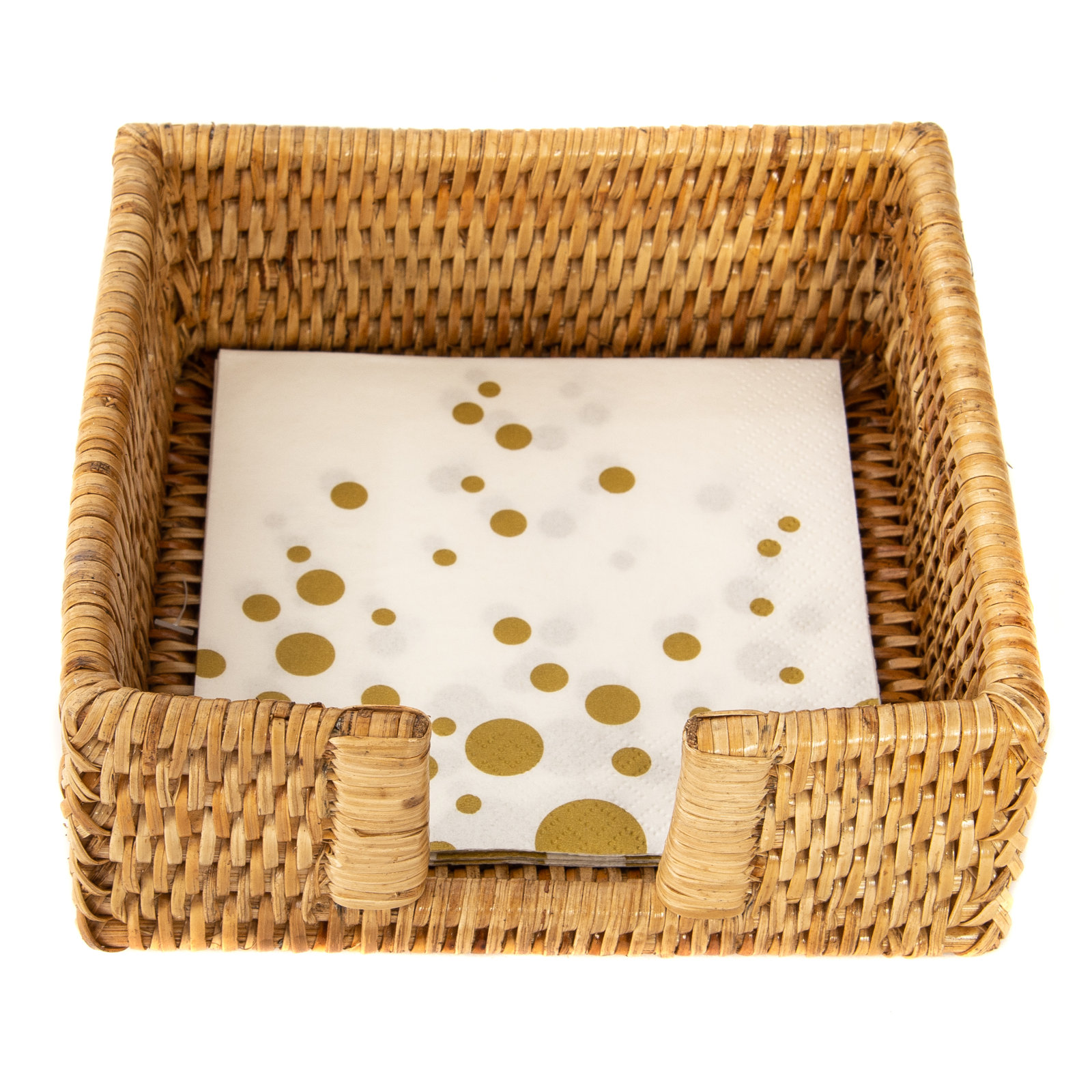 Camden Cocktail Napkin Holder, Honey Brown