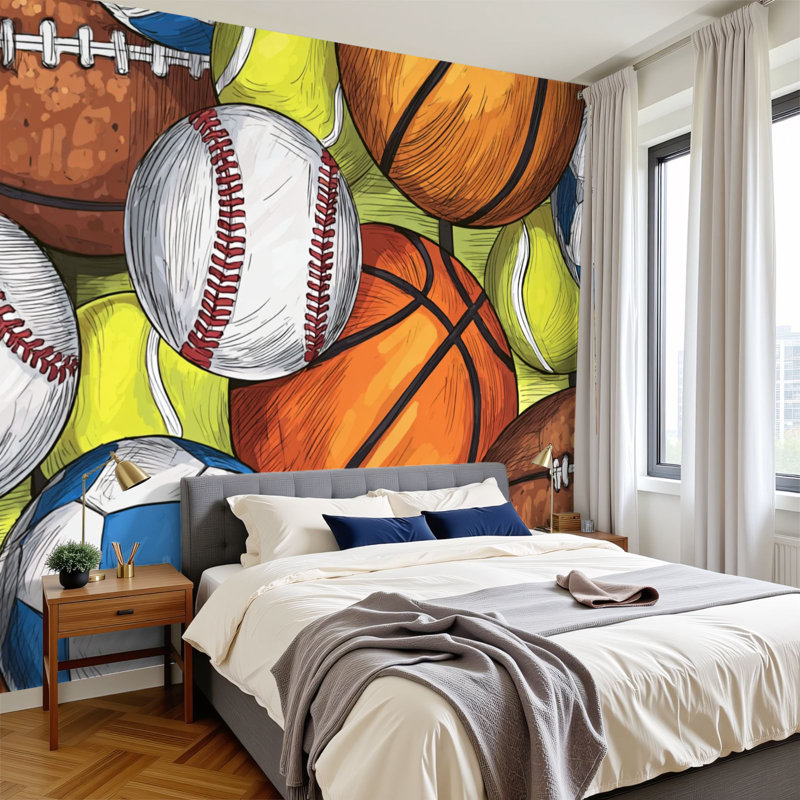 Murale auto-adhésive moderne l 144 "x H 100" Peel and Stick, L 144 po x l 100 po
