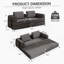 Canapé-lit convertible avec coussin cylindrique - Coussin pliant en velours côtelé pour une utilisation polyvalente dans le salon, la chambre à coucher, le salon et le studio - Gris foncé-1844276613