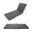 Chaise longue noire en bois d'acacia avec coussin pliable gris foncé de 3 pouces