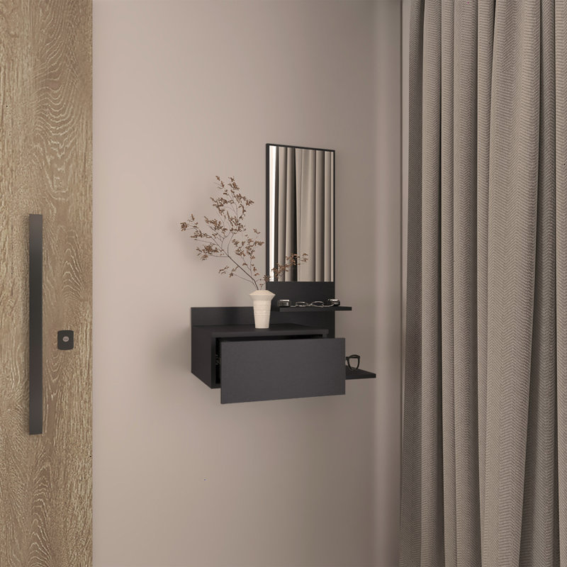Console miroir 23,5 po, Noir, noir, noir, noir