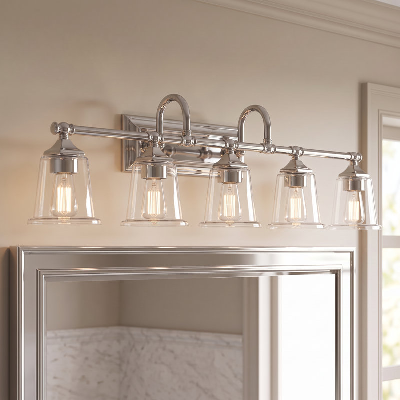 Nicholas 5-Light Polished Chrome Vanity Light, Polished Chrome
