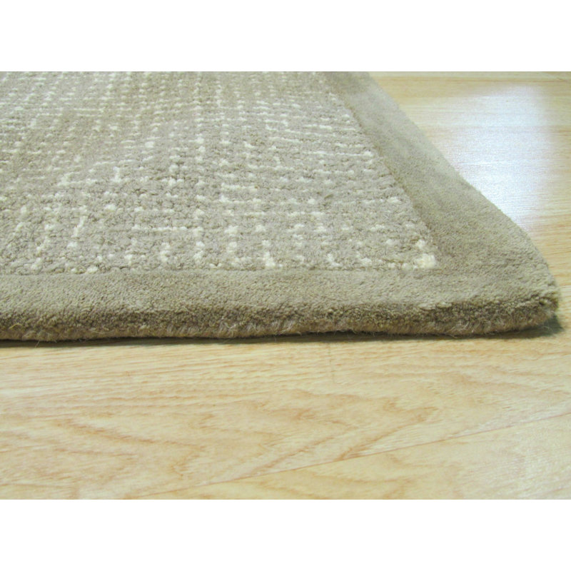 Hand-Tufted Timothy Light Brown Wool Transitional Rug, 5' x 8'