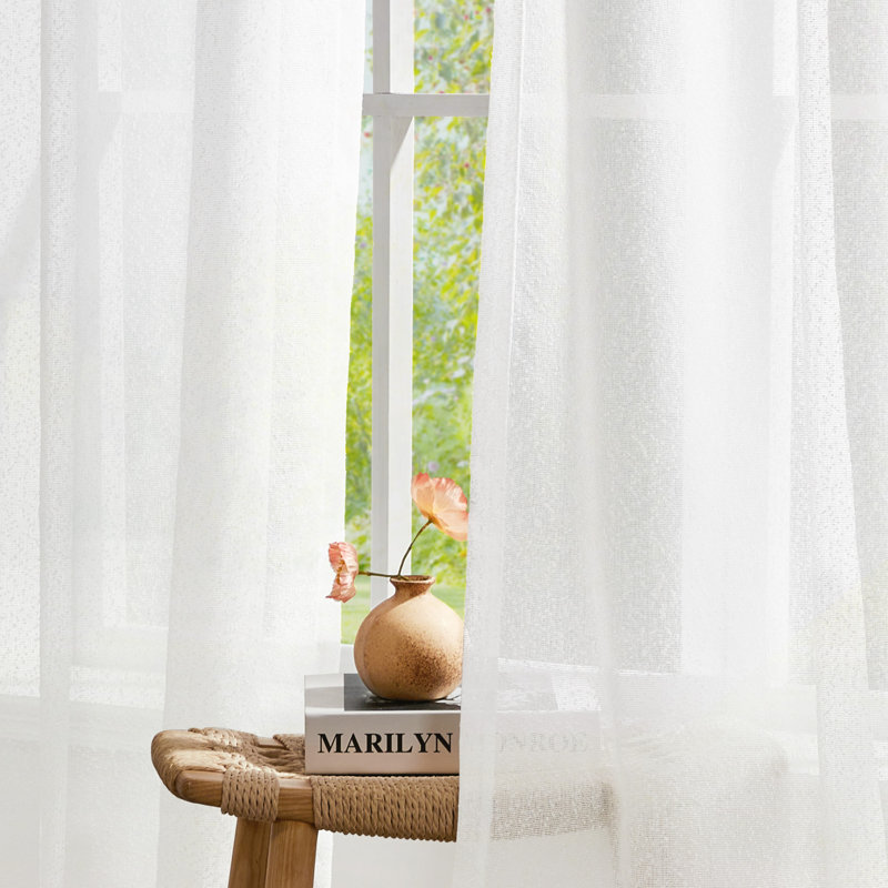 Light & Airy Privacy Semi Sheer Grommet Curtains (Set Of 2), 52" W x 84" L