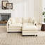 Cloud, chenille respirante, beige, canapé modulaire moderne pour appartement et salon, revêtement double couche, design américain, mi-doux, rembourrage en mousse beige-357610917