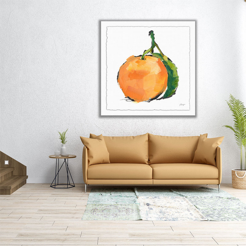 Art mural orange sur toile | Designer Fruits III, H 12 po x l 12 po