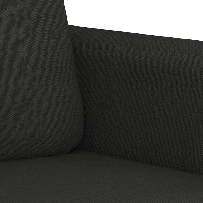 Ensemble de canapé rectangulaire en polyester noir