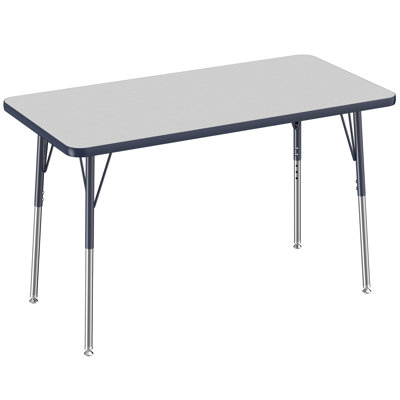 Table d'activité rectangulaire à hauteur réglable en forme de T