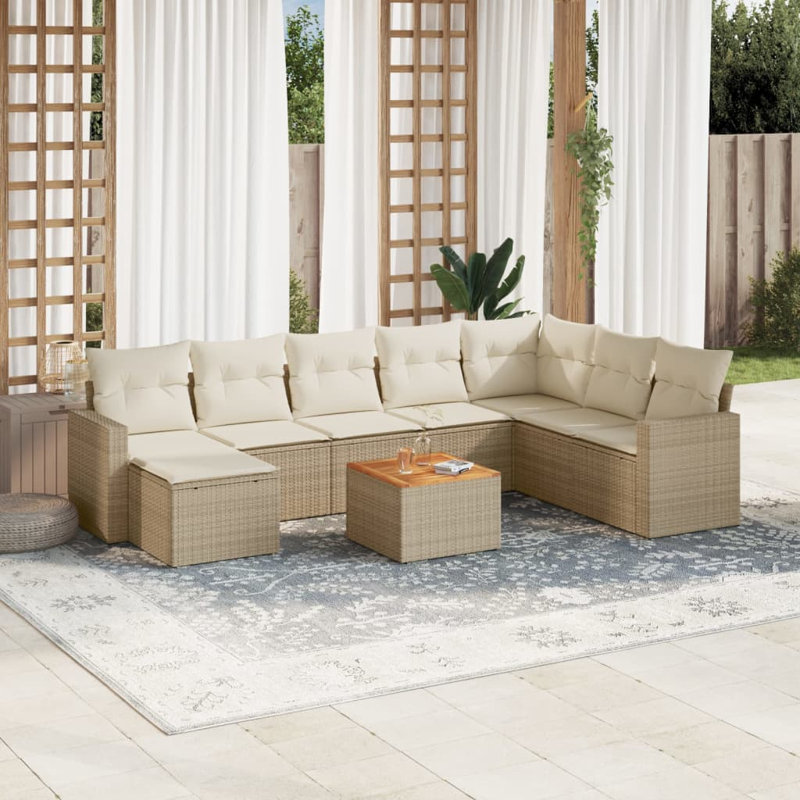 Ensemble de canapé de jardin Vidaxl beige