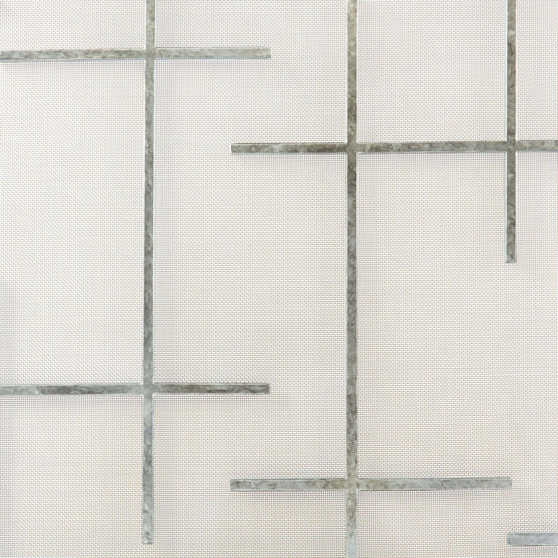 Boston Steel Fireplace Screen, Royal Silver