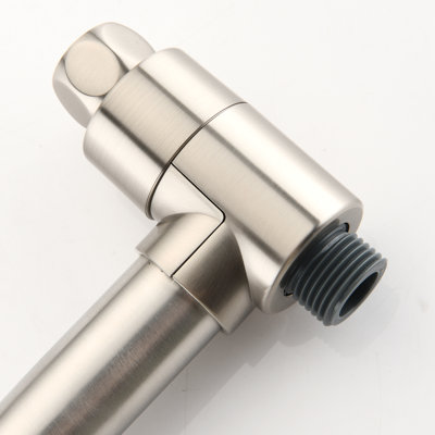 Douche avec perceuse - Barre coulissante en acier inoxydable et tête double à 7 réglages, nickel brossé, soupape de corrosion 26 "sans bec à 7 griffes