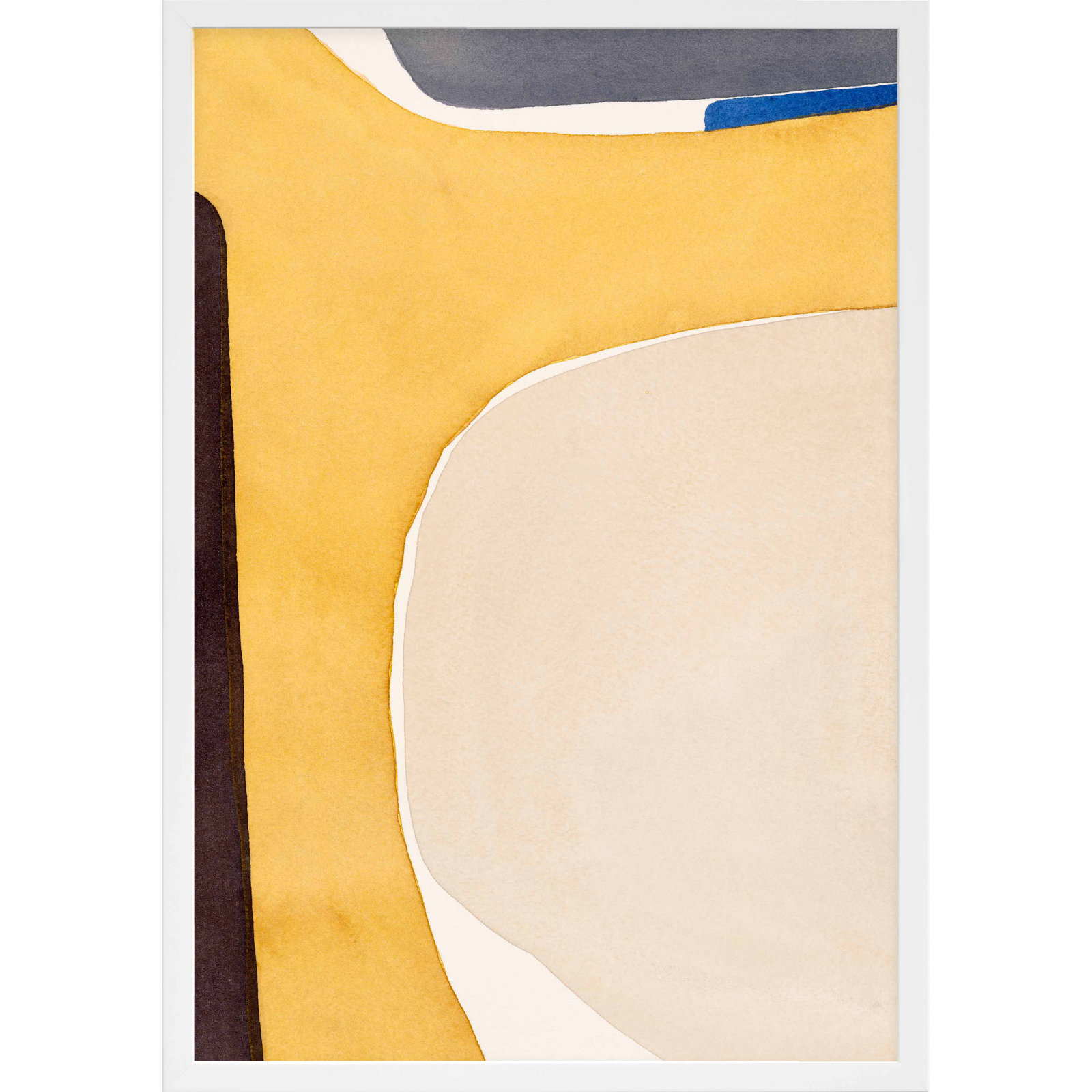 Hint Of Cobalt by Julia Balfour, 30" H x 21" W x 1.25" D, White Picture Framed Paper