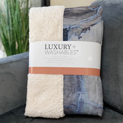 Addison Machine Washable Sherpa Watercolors Throw Blanket