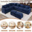 Canapé modulaire en forme de U de 135,42 po de large bleu foncé Erinn-130622043
