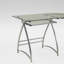 L-Shaped Glass Top Metal Base Computer Desk-29667029