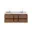 Sonoma Floating Teak 60'' Double Bathroom Vanity with Quartz Top