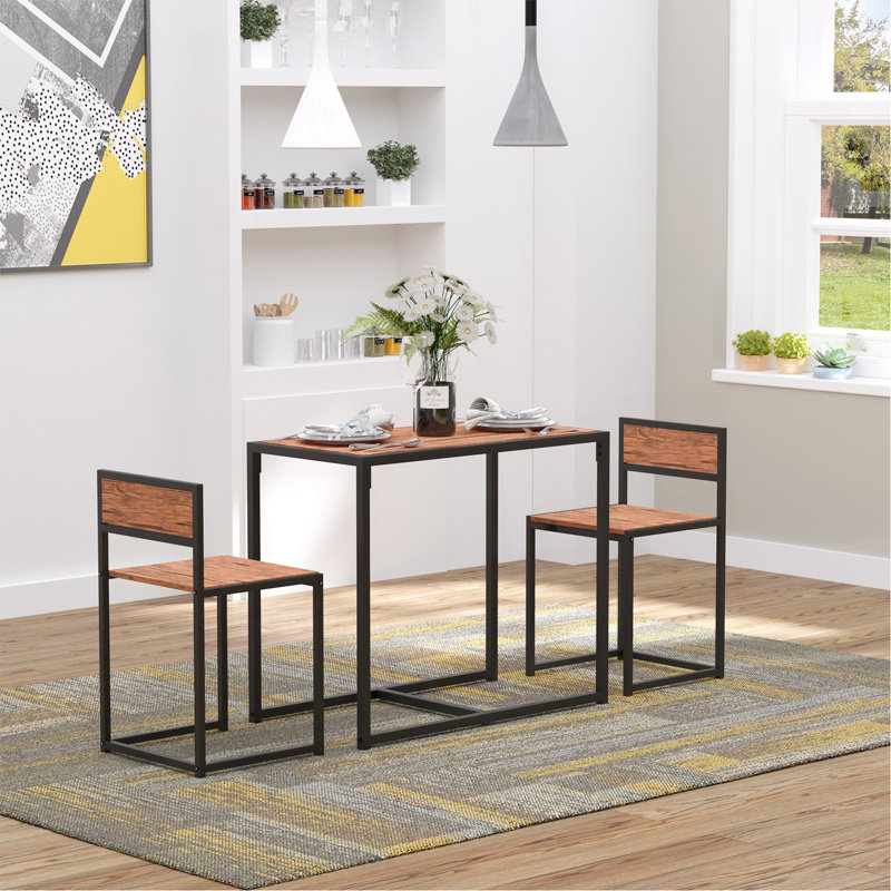 Ensemble de table de salle à manger 3 pièces pour 2 personnes, table de cuisine et chaises, ensembles de salle à manger pour petits espaces
