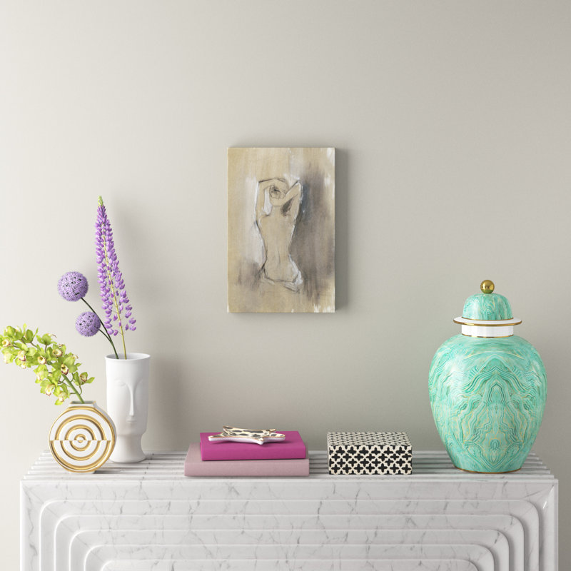 Contemporary Draped Figure I - Painting, 46cm H x 30cm W, Wrapped Canvas
