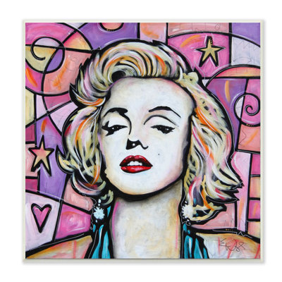 « marilyn rose purple modern painting portrait », impression sur toile
