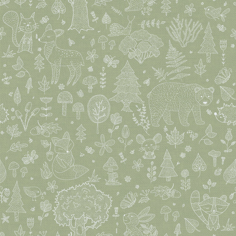 Nerijus Little Explorers 2 Forest Kingdom Wallpaper Roll, Green