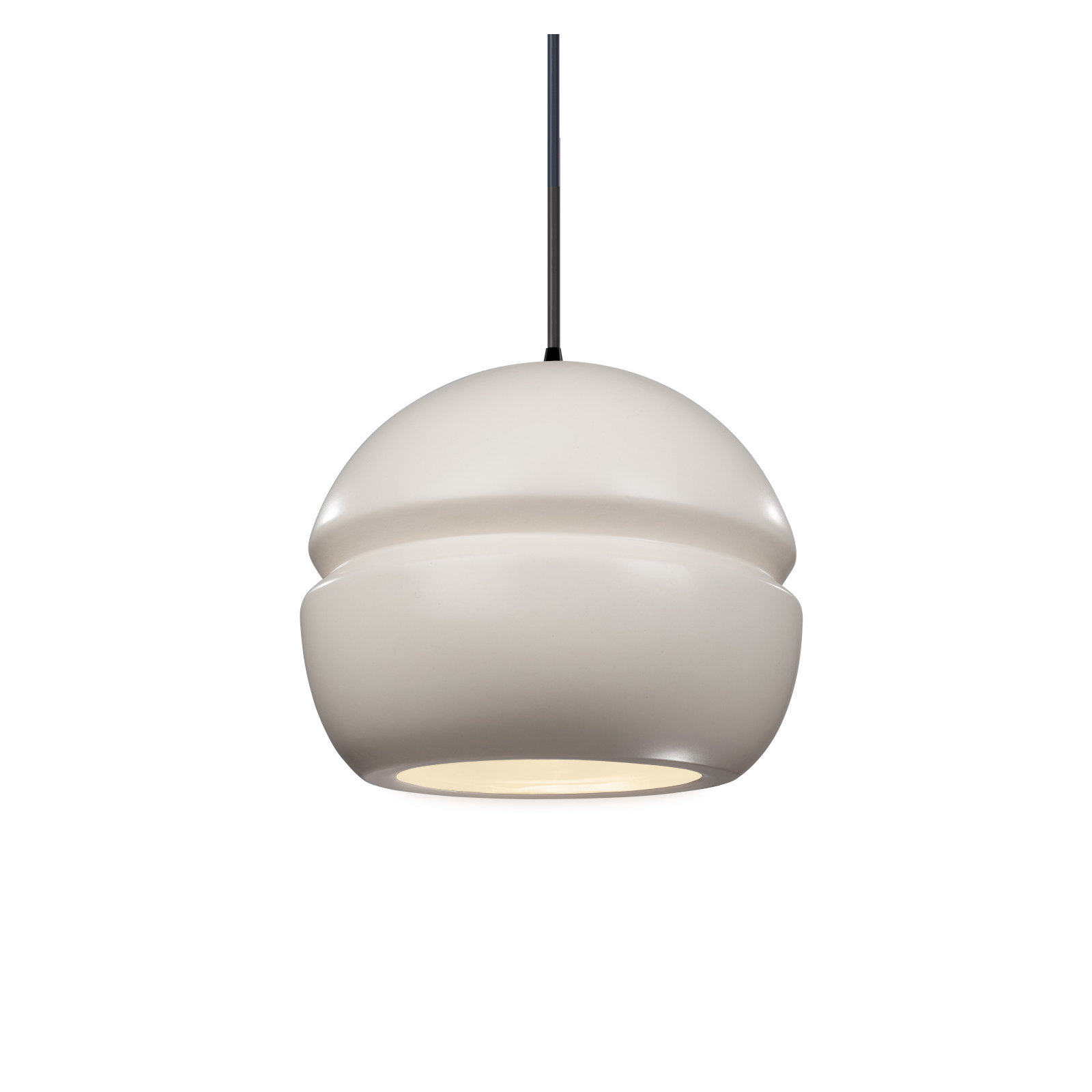 Logan 1 - Light Single Globe Pendant, Matte Black, Matte White
