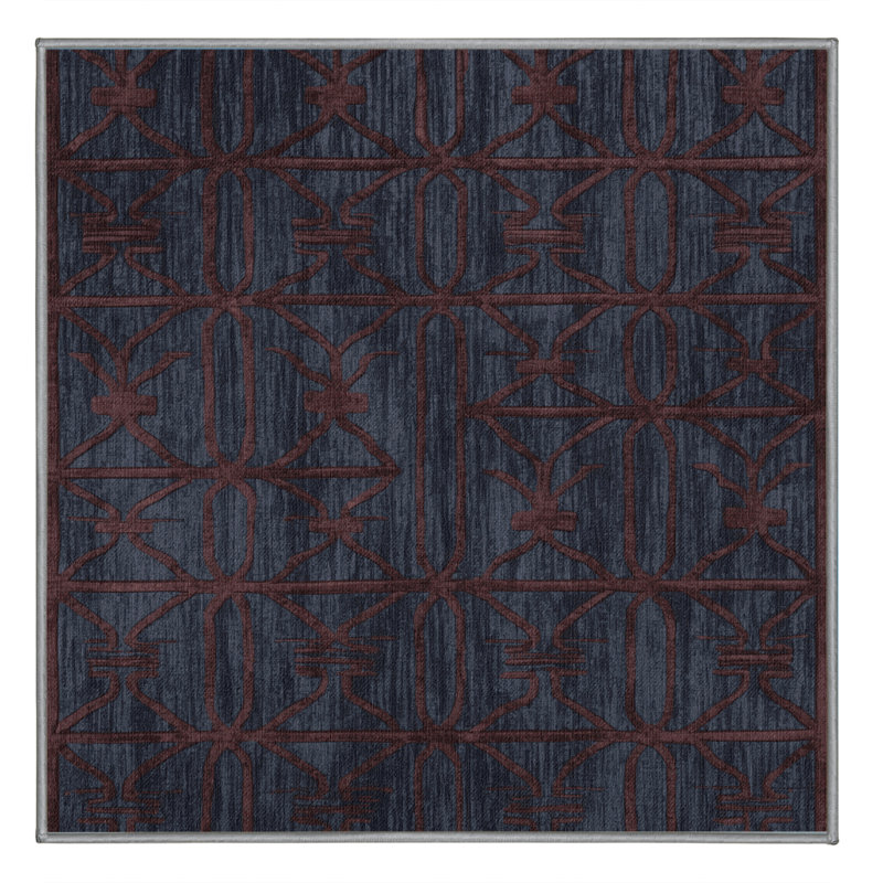 Tapis mauve lavable à la machine, Carré 5 pi