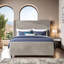 ?King Corduroy Wingback Bed Frame ?600 lb Capacity ?Noise-Free Design-1311600572