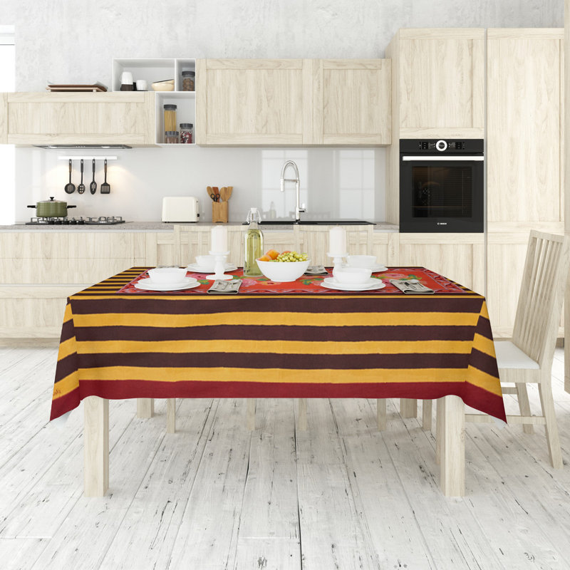 Premium Tablecloth (55 x 87 inches), 50% Cotton / 50% Polyester, Machine Washable & Ironable | Durable, Tumble Dryer Safe, Elegant Design for Dining Room & Special Occasions, Versatile & Easy Care