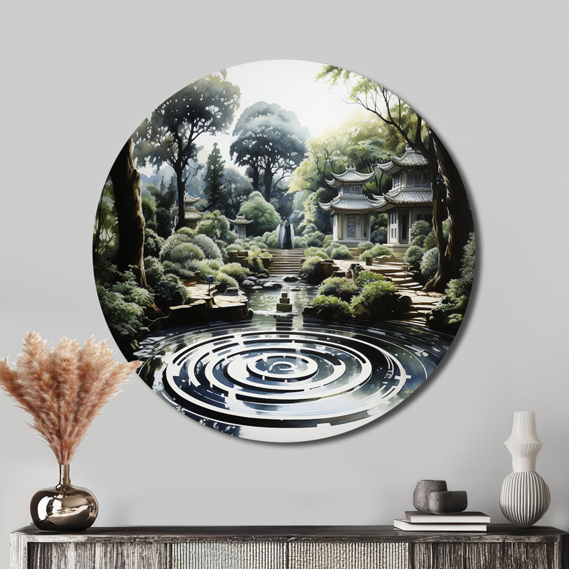 Art japonais en métal Zen Garden Serenity V - People, H 36 po x l 36 po