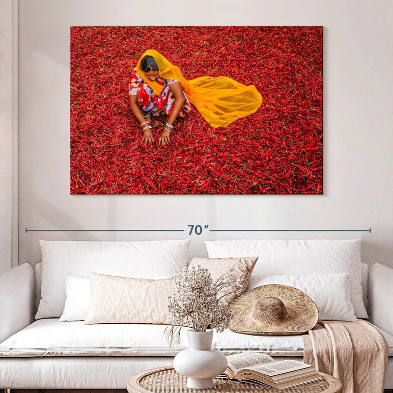 Yarlin Indian Chili Peppers, 34" H x 51" W