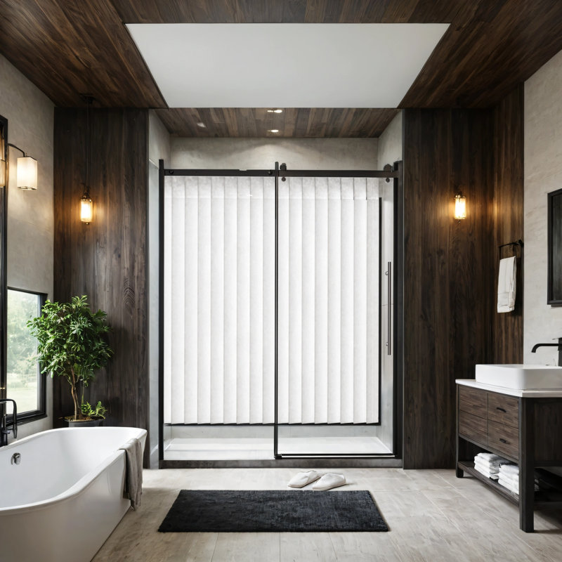 Porte de douche coulissante simple sans cadre, noir 
