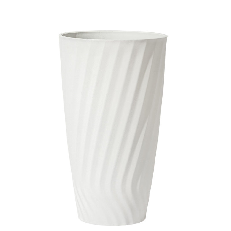 Pot à fleurs en résine Bee, 1, H 24 po x l 13,8 po x P 13,8 po, Blanc mat